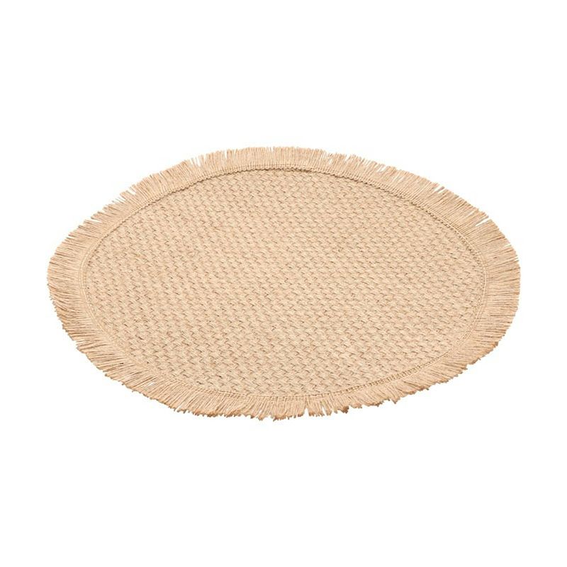 Foto van Chaks placemat - d38 cm - gevlochten - beige - bohemian style - placemats