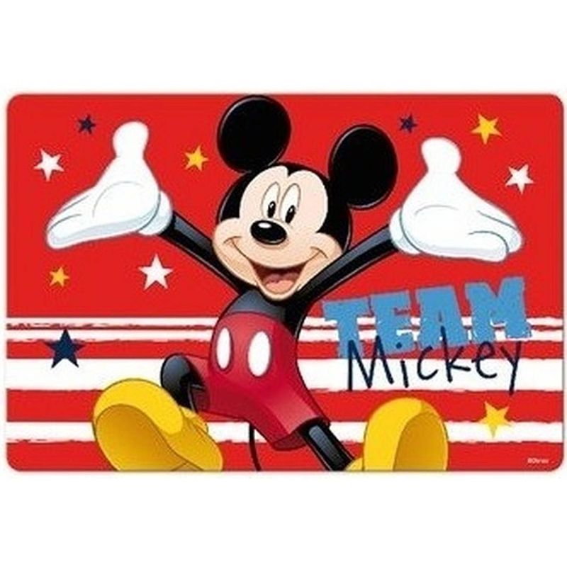 Foto van 4x stuks onderleggers mickey mouse rood 42 x 28 cm - placemats