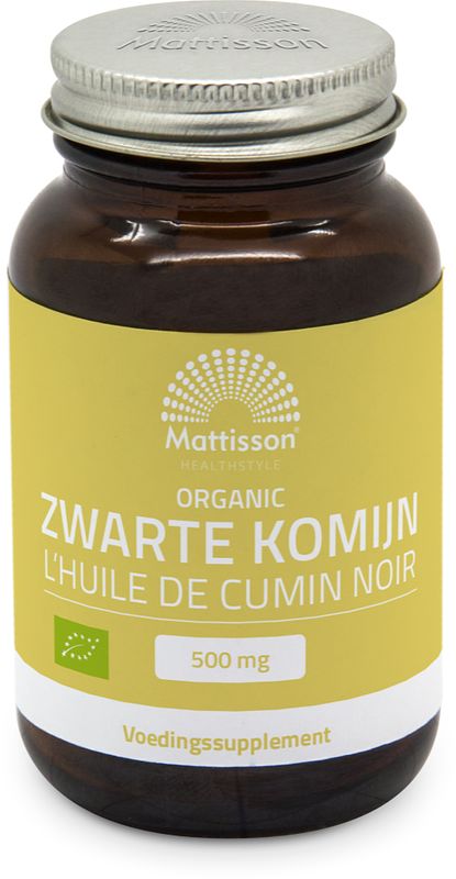 Foto van Mattisson healthstyle organic zwarte komijn 500mg capsules