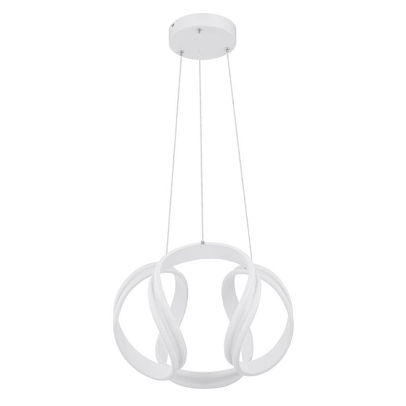 Foto van Moderne hanglamp pruna - l:50cm - led - metaal - wit