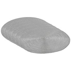 Foto van Set van 6x stuks ronde placemats metallic zilver look diameter 38 cm - placemats