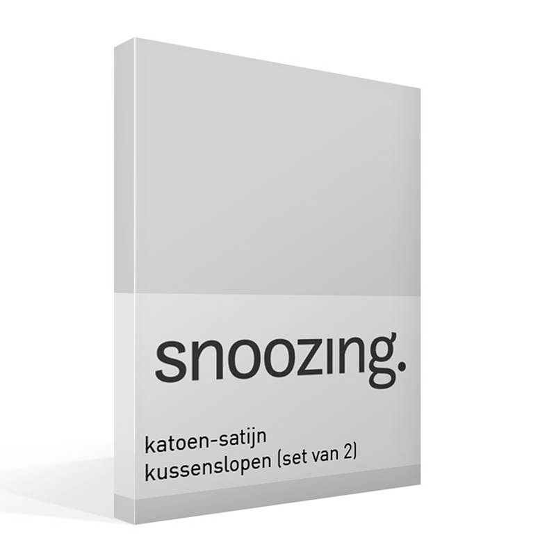 Foto van Snoozing - kussenslopen - set van 2 - katoen satijn - 50x70 - grijs