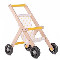 Foto van Mamatoyz poppenbuggy doll stroller naturel/geel