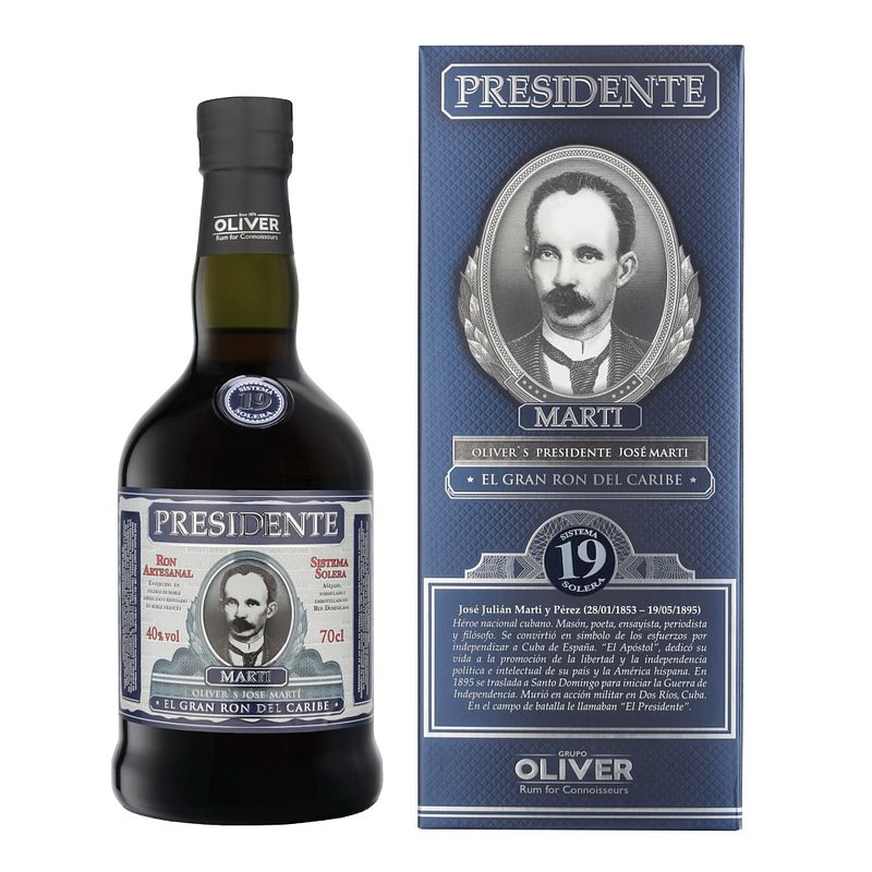 Foto van Presidente marti 19 years solera 70cl rum + giftbox