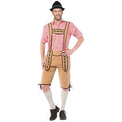 Foto van Oktoberfest oktoberfest overknee lederhose licht bruin voor heren 54 (xl) - carnavalsbroeken