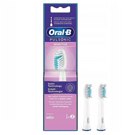 Foto van Oral b pulsonic sensitive 2 opzetborstels mondverzorging accessoire