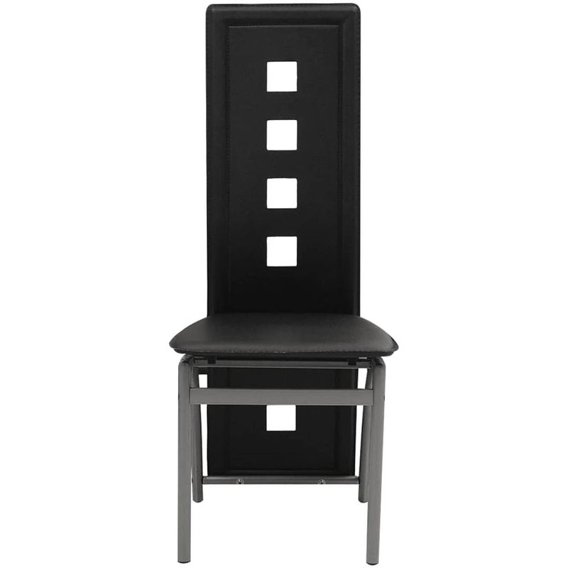 Foto van The living store eetkamerstoelen - zwart - 43 x 55.5 x 108 cm - stalen frame - kunstleren bekleding