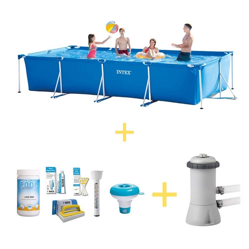 Foto van Intex zwembad - frame pool - 450 x 220 x 84 cm - inclusief filterpomp & ways onderhoudspakket