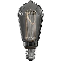 Foto van Calex - led lamp - rustic st64 - e27 fitting - dimbaar - 3w - warm wit 2000k - rookkleur