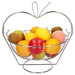 Foto van Fruitschaal/fruitmand appel hangend metaal 35 x 29 x 33 cm - fruitschalen