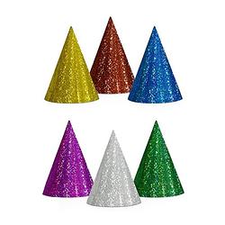 Foto van Kinderfeestje hoedjes glitter 20 stuks - verkleedhoofddeksels