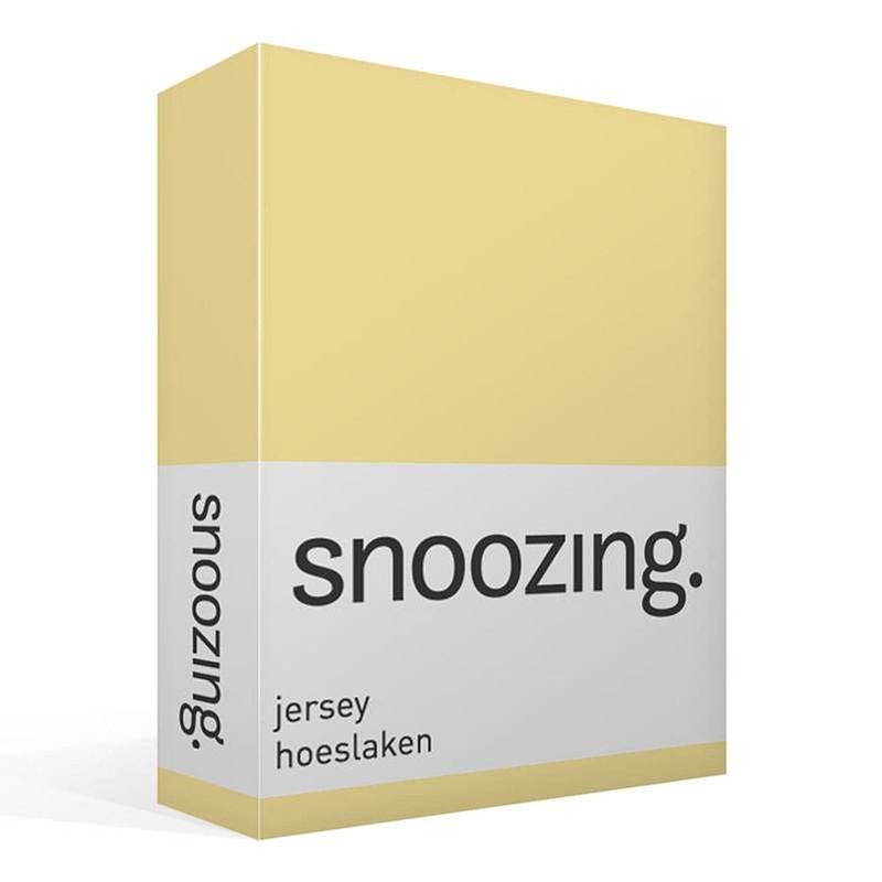 Foto van Snoozing jersey hoeslaken - 100% gebreide jersey katoen - 1-persoons (80/90x200 cm) - geel