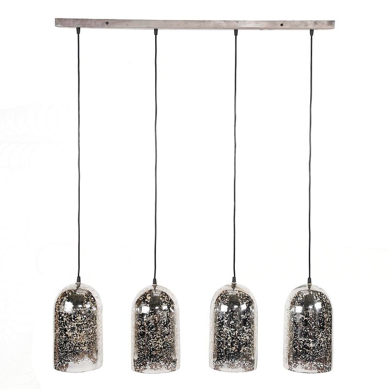 Foto van Hoyz - hanglamp kelk met 4 lampen - metallic glas - 150cm hoog