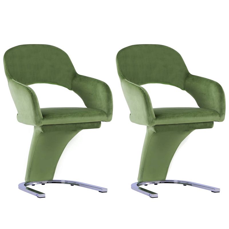 Foto van Vidaxl eetkamerstoelen 2 st fluweel groen