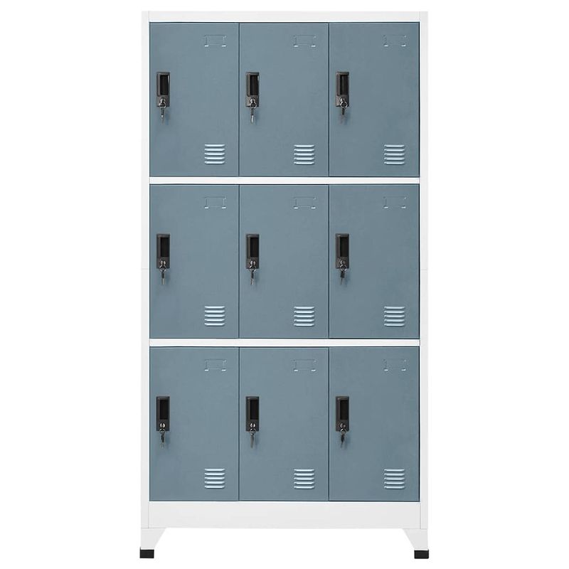 Foto van The living store lockerkast opbergkast - 90 x 45 x 180 cm - staal met afsluitbare deuren