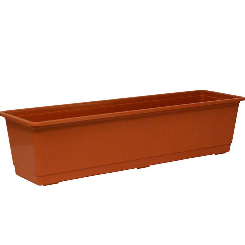 Foto van Plantenbak terracotta rechthoekig 60 x 17,5 x 14,5 cm - plantenbakken