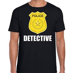 Foto van Politie / police embleem detective t-shirt zwart voor heren l - feestshirts