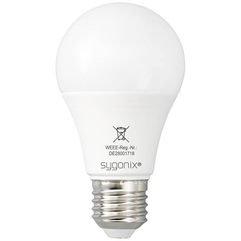 Foto van Sygonix led-lamp energielabel: f (a - g) sy-5218532 e27 9 w warmwit tot neutraalwit