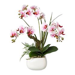 Foto van Kopu® kunstbloem orchidee 46 cm lila bloempot vierkant - phalaenopsis