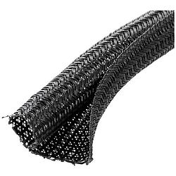 Foto van Quadrios 23ca171 gevlochten slang zwart polyester 32 tot 33 mm per meter