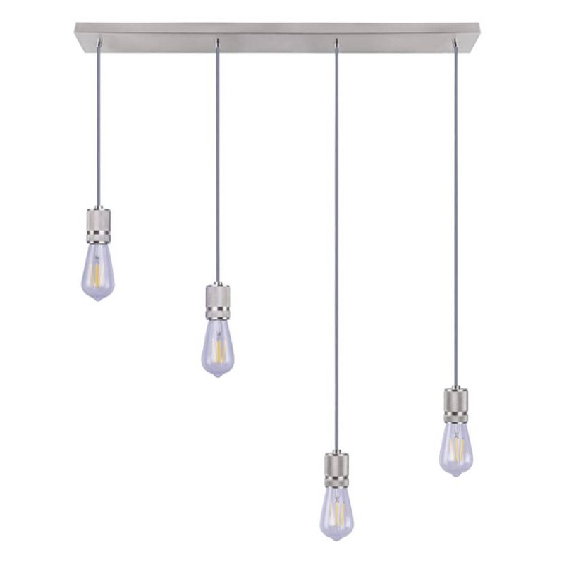 Foto van Moderne hanglamp oliver - l:100cm - e27 - metaal - grijs