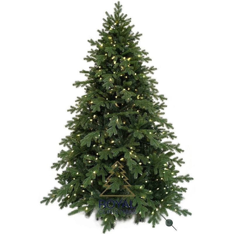 Foto van Royal christmas kunstkerstboom spitsbergen 360cm met led + smart adapter