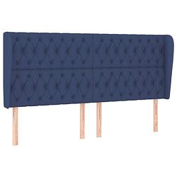 Foto van Vidaxl hoofdbord met randen 203x23x118/128 cm stof blauw