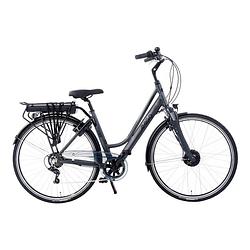 Foto van Amigo elektrische stadsfiets e-vibe d1+ 460wh 28 inch 48 cm dames 7v v-brakes matgrijs