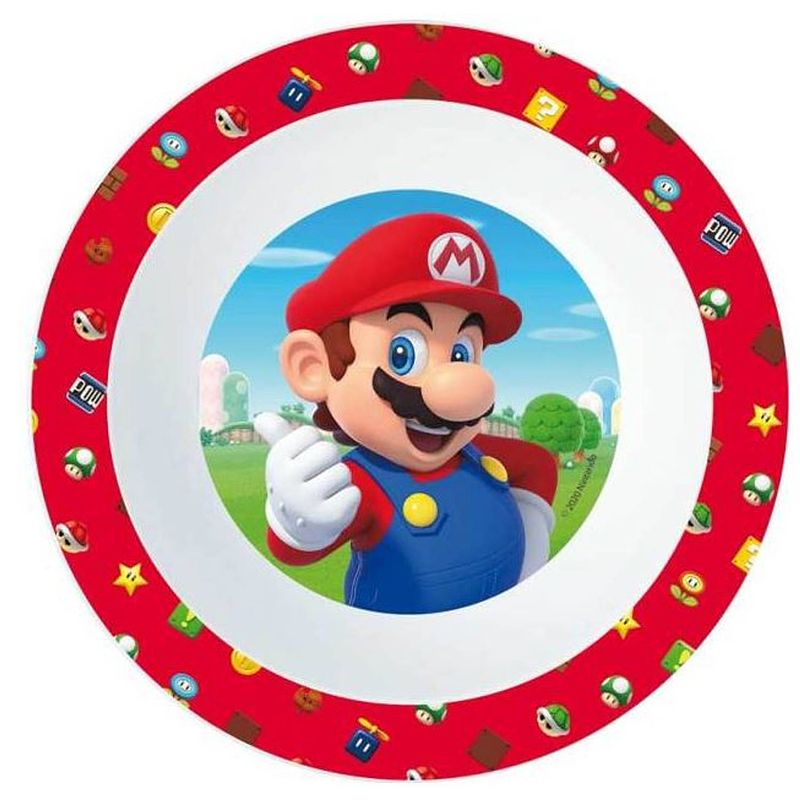 Foto van Stor schaaltje super mario bros junior 16 x 4 cm rood/wit