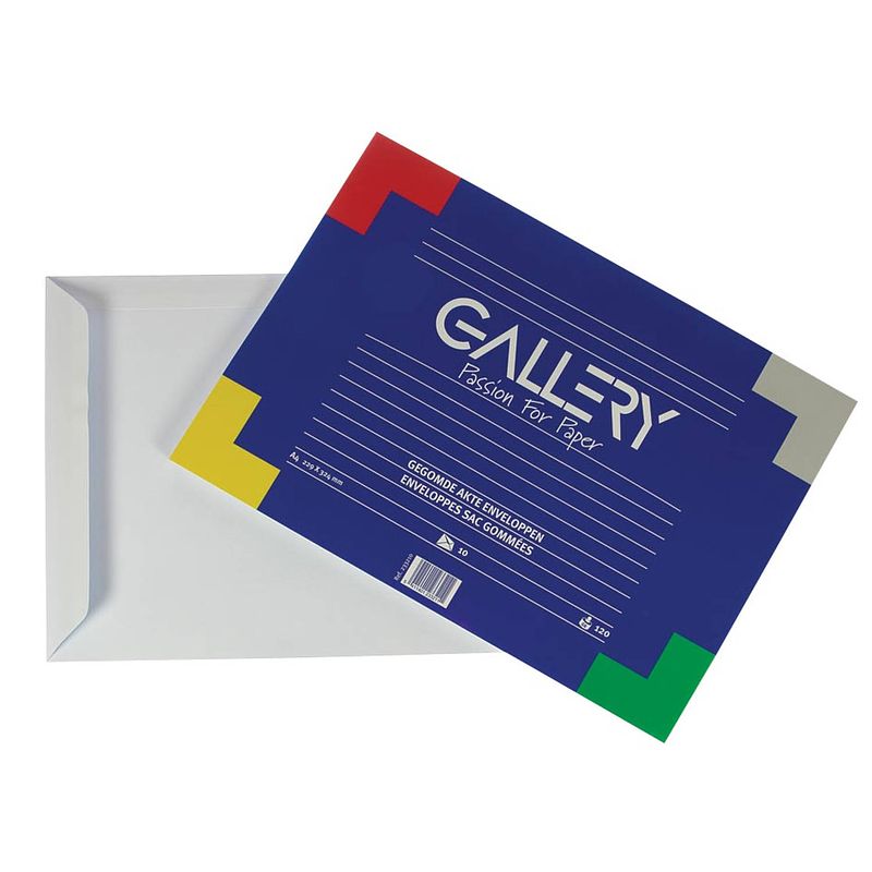 Foto van Gallery enveloppen ft 229 x 324 mm, gegomd, binnenzijde blauw, pak van 10 stuks 25 stuks