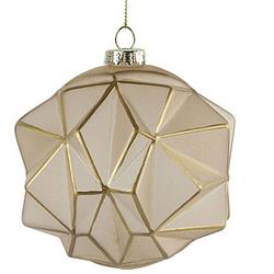 Foto van Tom kerstbal femie 10 cm glas beige/goud