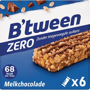 Foto van Hero b'stween mueslireep zero melkchocolade 6 x 20g bij jumbo