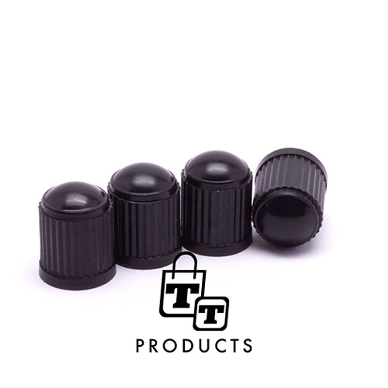 Foto van Tt-products ventieldoppen plastic zwart 4 stuks