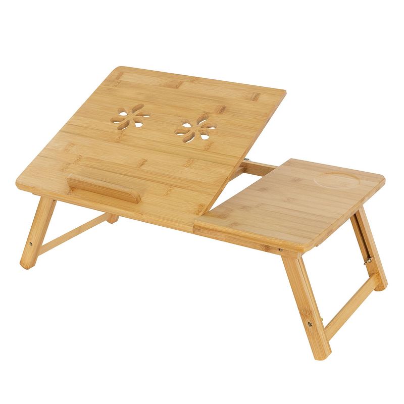 Foto van Laptop tafel opvouwbaar bruin hout ml ontwerp