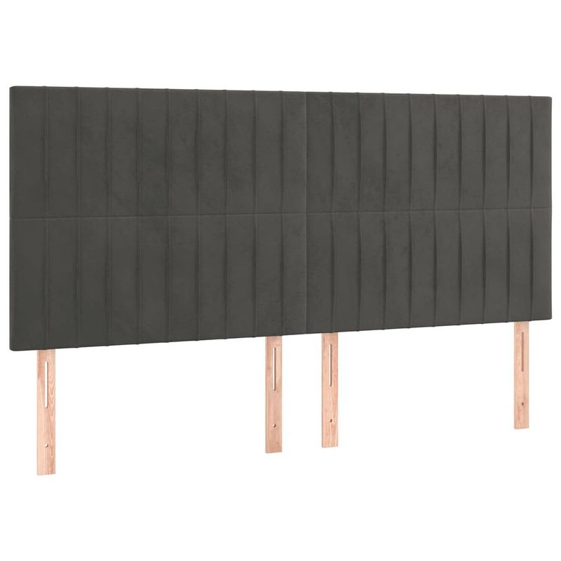 Foto van The living store hoofdbord - hoofdeind - donkergrijs - 200 x 5 x 118/128 cm - the living store