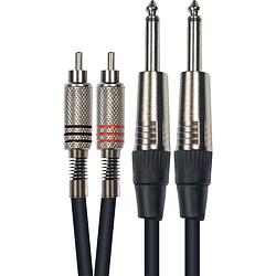 Foto van Yellow cable k03-3 2x rca male - 2x 6.3mm ts jack male, 3 meter