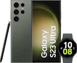 Foto van Samsung galaxy s23 ultra 256gb groen 5g + galaxy watch5 zwart 44mm