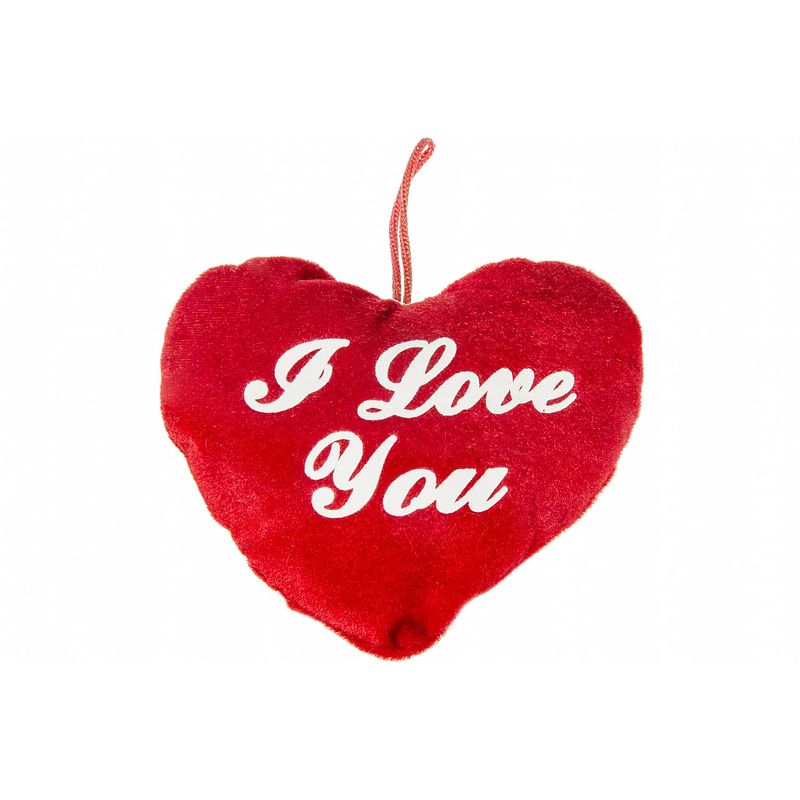 Foto van Lg-imports knuffel hart i love you 14 cm rood