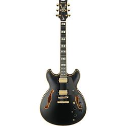 Foto van Ibanez jsm20 black low gloss john scofield signature semi-akoestische gitaar met koffer