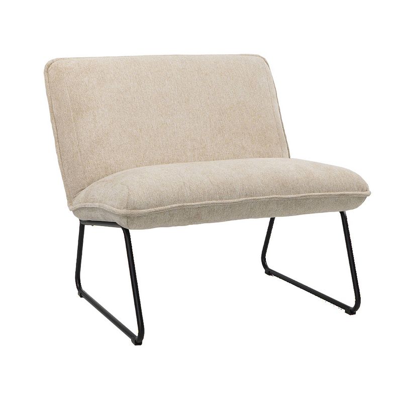 Foto van Bronx71 scandinavische fauteuil merle taupe/beige stof gemêleerd.