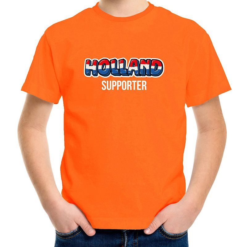 Foto van Oranje fan shirt / kleding holland supporter ek/ wk voor kinderen xl (158-164) - feestshirts