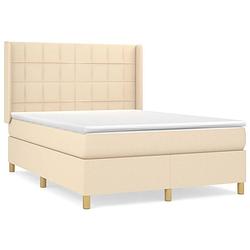 Foto van The living store boxspringbed - pocketvering - middelhard - 140x200 cm - crème