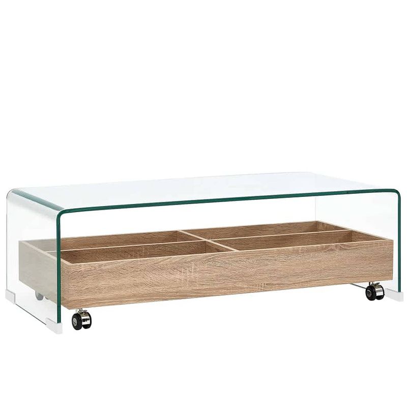 Foto van Vidaxl salontafel 98x45x31 cm gehard glas transparant