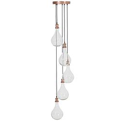 Foto van Light & living - hanglamp quirina - 30x30x190 - brons