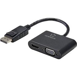 Foto van Renkforce rf-4505752 displayport / hdmi / vga adapter [1x displayport stekker - 1x hdmi-bus, vga-bus] zwart 15.00 cm