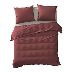 Foto van Geel dekbedovertrek percale - spicy rood - 2-persoons 200x200/220 cm