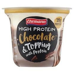 Foto van Ehrmann high protein chocolate & topping with protein 200g bij jumbo