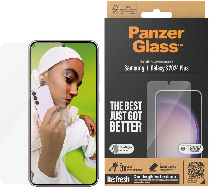 Foto van Panzerglass ultra-wide fit samsung galaxy s24 plus screenprotector glas