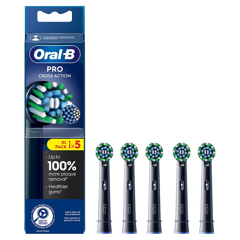 Foto van Oral-b opzetborstels crossaction zwart - 5 stuks