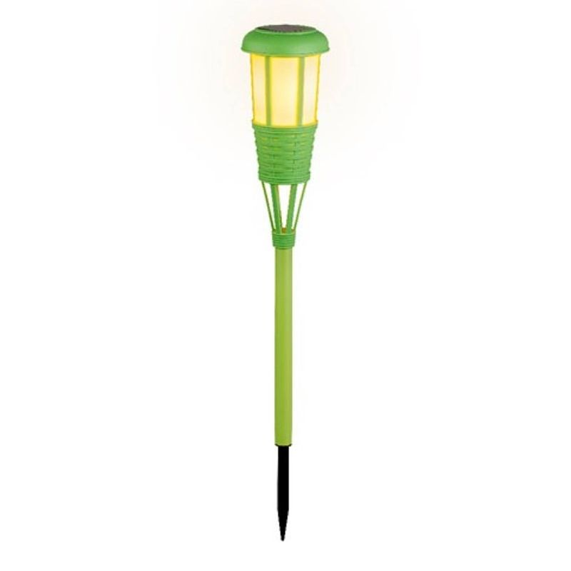 Foto van Solar tuinfakkel/tuinlamp groen op zonne-energie 61 cm - fakkels